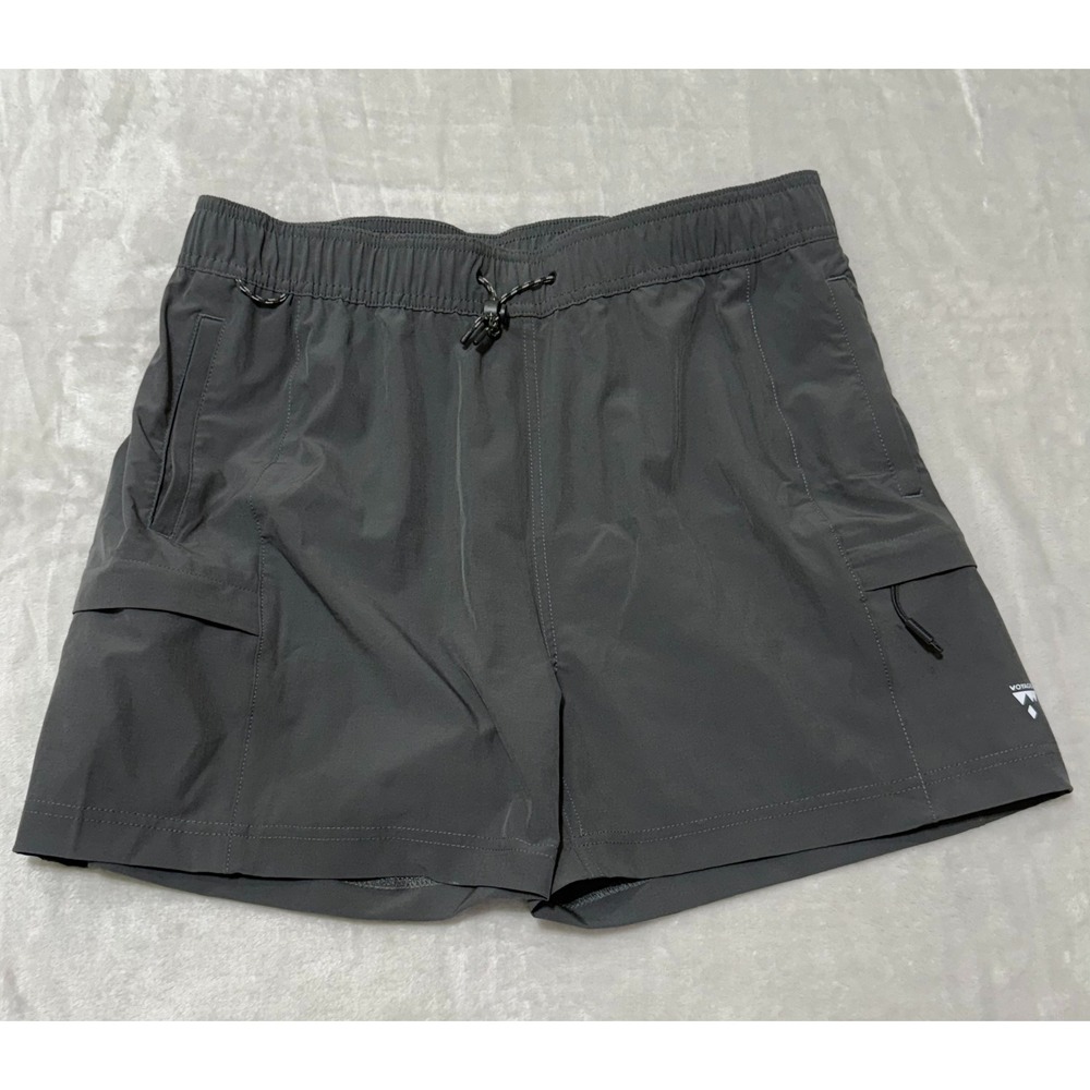 Voyager Womens Gray Hiking Shorts Drawstring‎ Waist Active Cargo Pockets